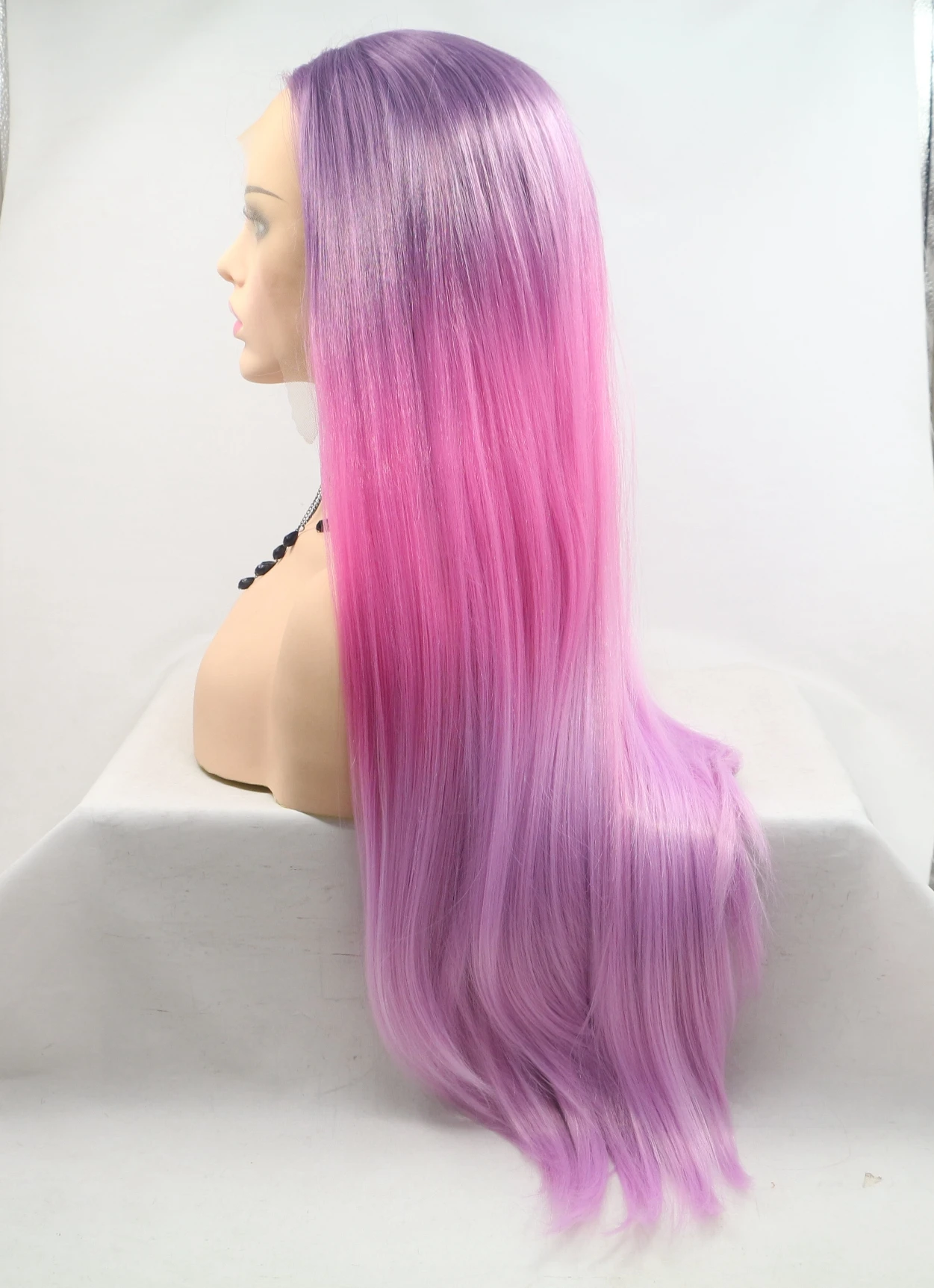 LINDAL C13 C14 glueless frontal synthetic wigs,gray synthetic blend hair wigs,full lace synthetic wigs for women