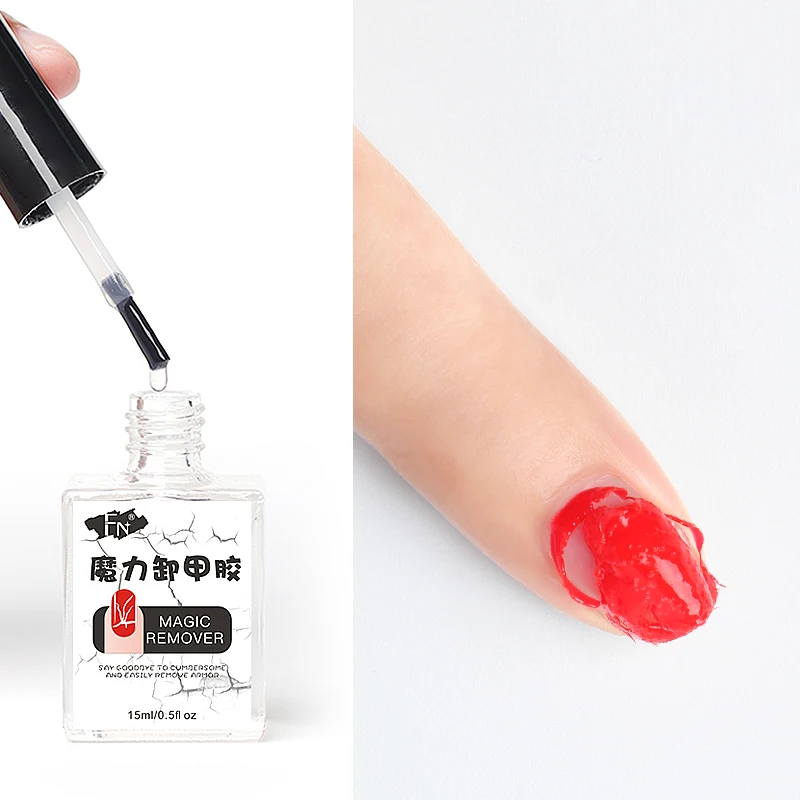 HS Private Label 15ml Magic Nail Easy Apply UV Gel Organic Nail Gel Remover Nail Art Supplies  Polish Remover