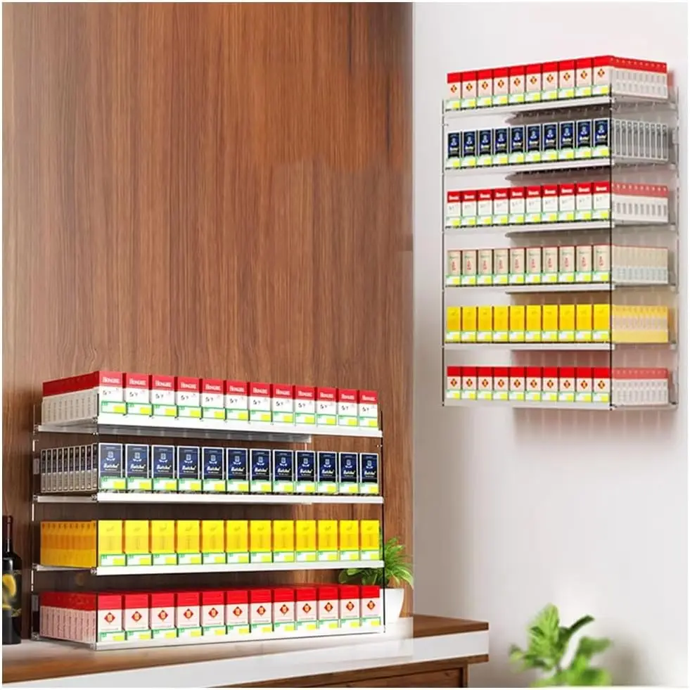 Cigarettes Display Rack Vending Display Case Organize Holder Acrylic Auto Push Cigarettes Box Rack Cigarettes Organizer Holder
