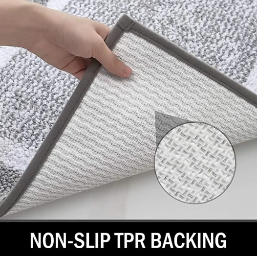 Anti Slip Bath Room Mat Shaggy Absorbent Washable Bathroom Rug