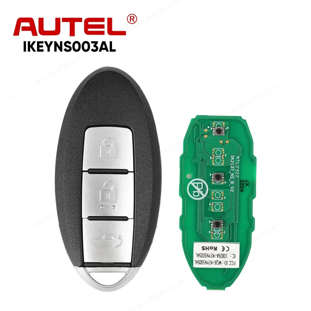 Autel IKEYNS003AL IKEY NS003AL 3 Buttons Key for Nissan Used with Altra Car Key Programmer OBD2 Scanner KM100 IM508S IM608 PRO