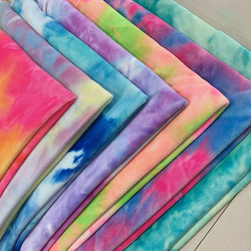 manufacture garment home textile toy tie-dye fashion clothes polyester fleece fabric