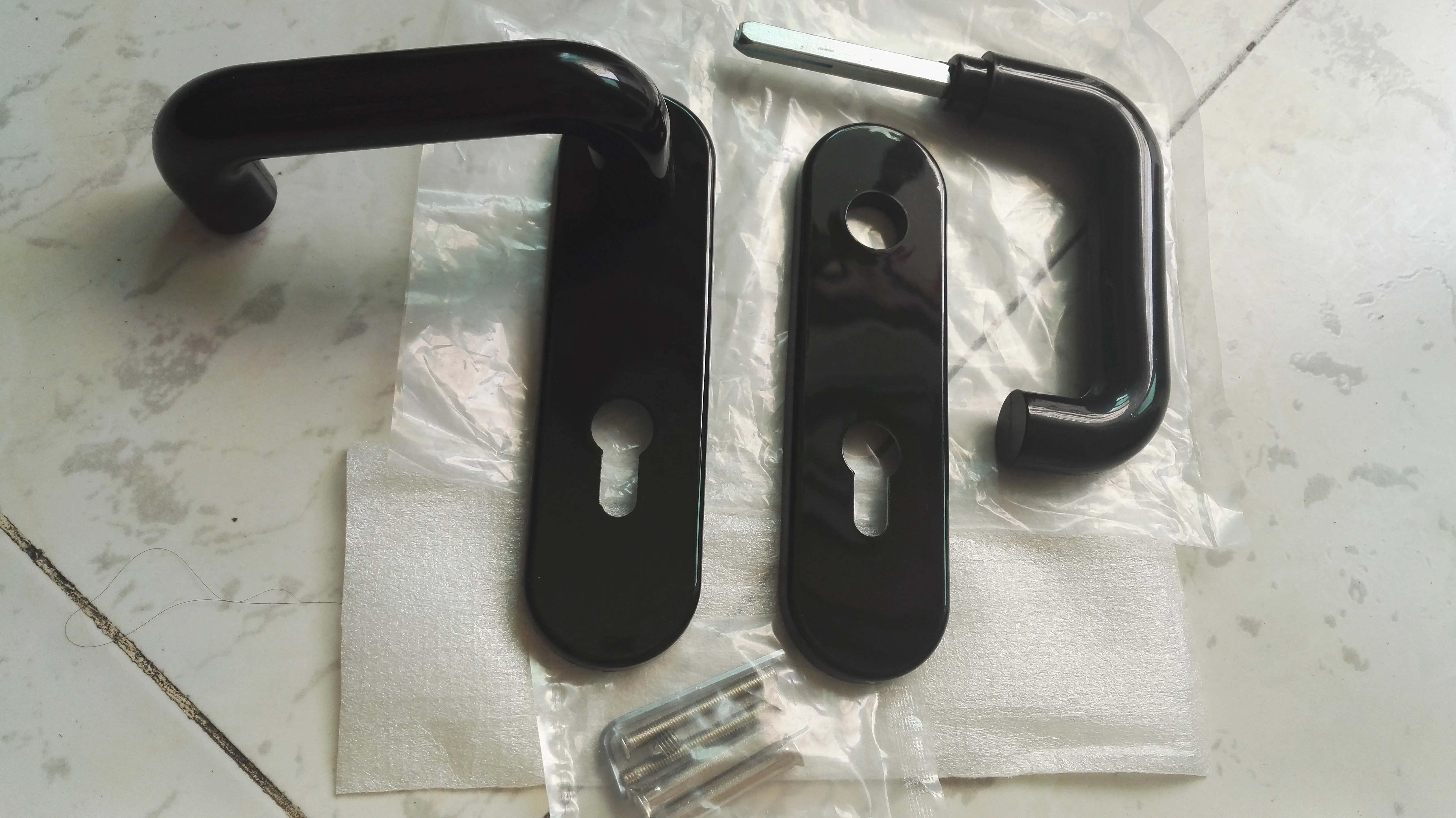 Modern door handle Nylon lock handle plastic lever for mortise lock white black gray color in medical doors aluminium doors
