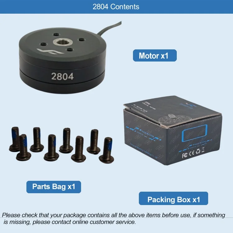 Strong & Smooth Torque 2804 PTZ Brushless Motor with External Rotor for Drones Accessories