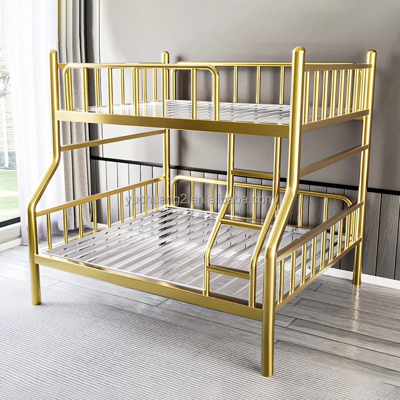 Hot Sale Metal Iron Bunk Dormitory Beds Bunk Frame Durable Hostel Bed With Double Bed For Adult