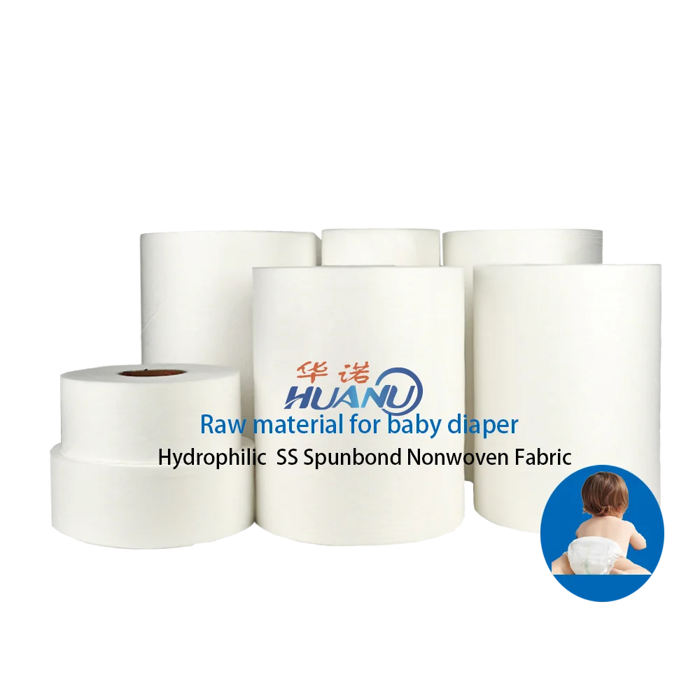 China supplier pp spunbond nonwoven fabric hydrophilic ss non woven for diaper top sheet