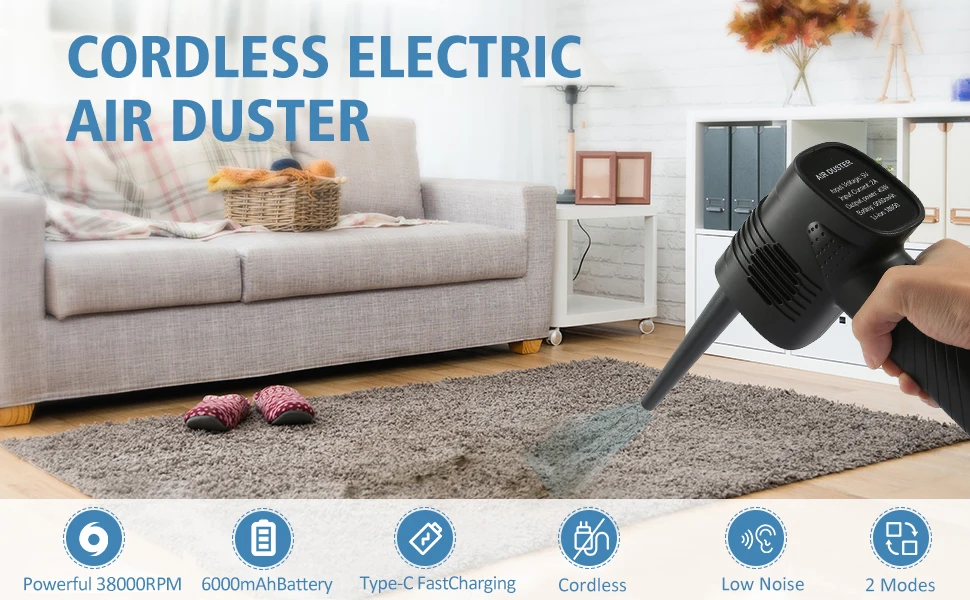 Wireless charging computer car portable household computer dust compressed usb rechargeable electric air duster vacuum blower