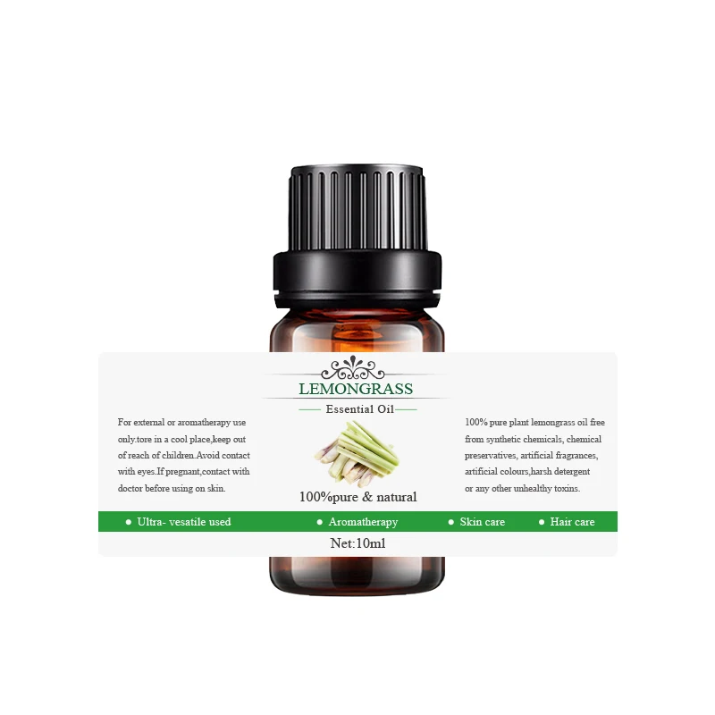 100% Pure Plant Extract Aroma Diffuser Essential Oil Private Label Body Massage 10ml Lemongrass Oil
