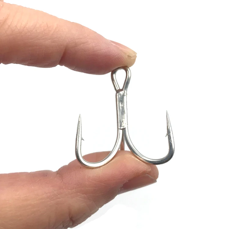 TEASER ST46 1000pcs 3X Barbed three anchor Hard lure hook Saltwater Jigging Stinger hook Assist Treble Fishing Hooks