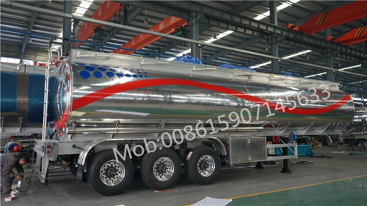 new and used 2/3 axles mirror aluminium ally tank semi trailer liquid fuel tanker truck trailer for transport