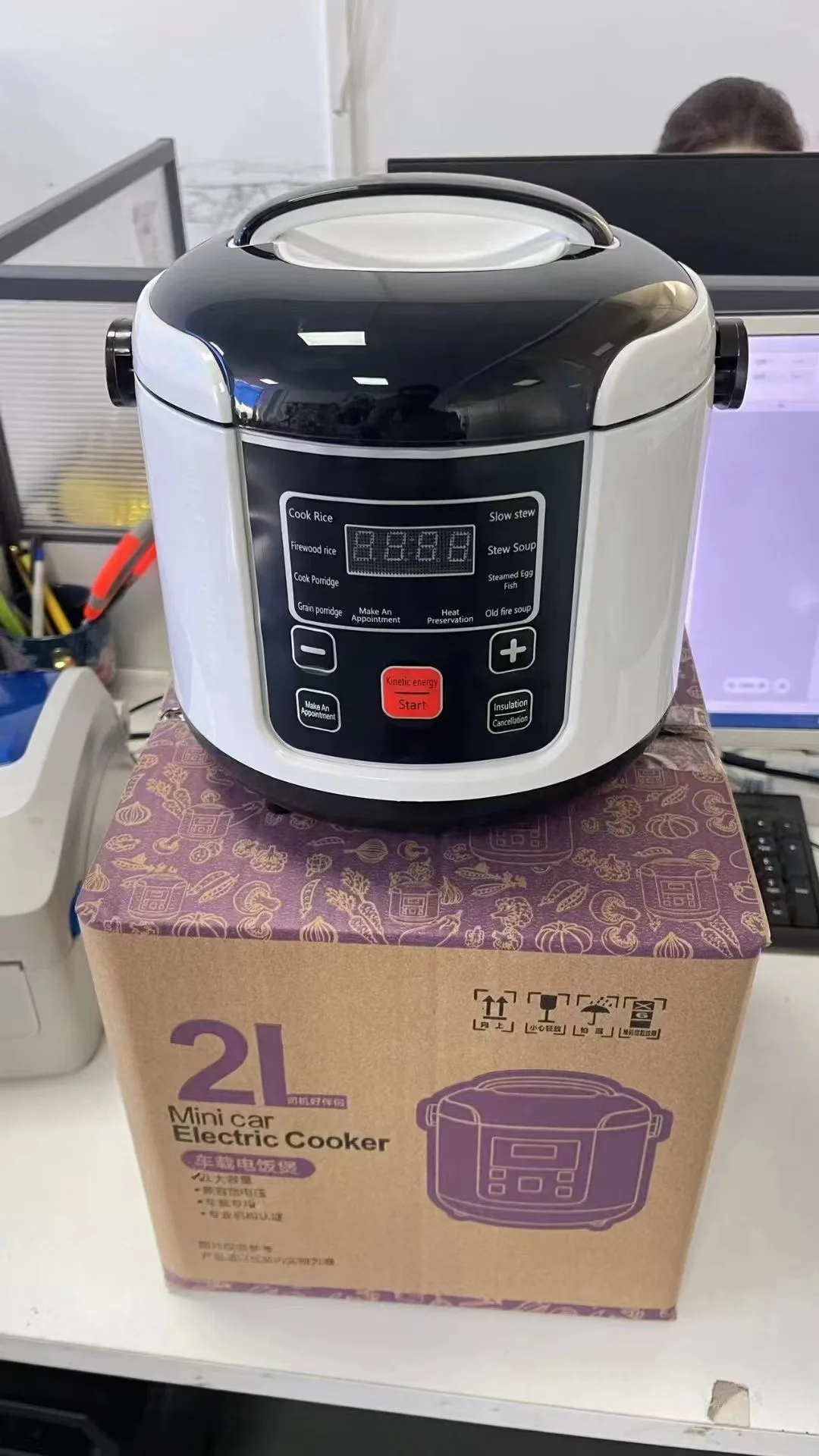 Kitchen Household 12V/24V 2L Portable Travel Electric  Rice Cooker Food Cooker For Truck Car Bus