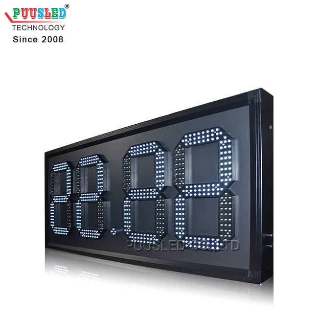 Outdoor Waterproof 12 Inch White Color LED Digits Number Gas Price Digital Sign Led Oil Price Sign For Gas Sale
