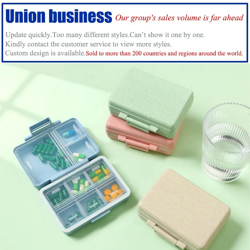 Weekly Pill Box Pill Organizer Weekly Vitamin Containers Moisture-proof 9-compartment Pill Box Medicine Storage Organizer