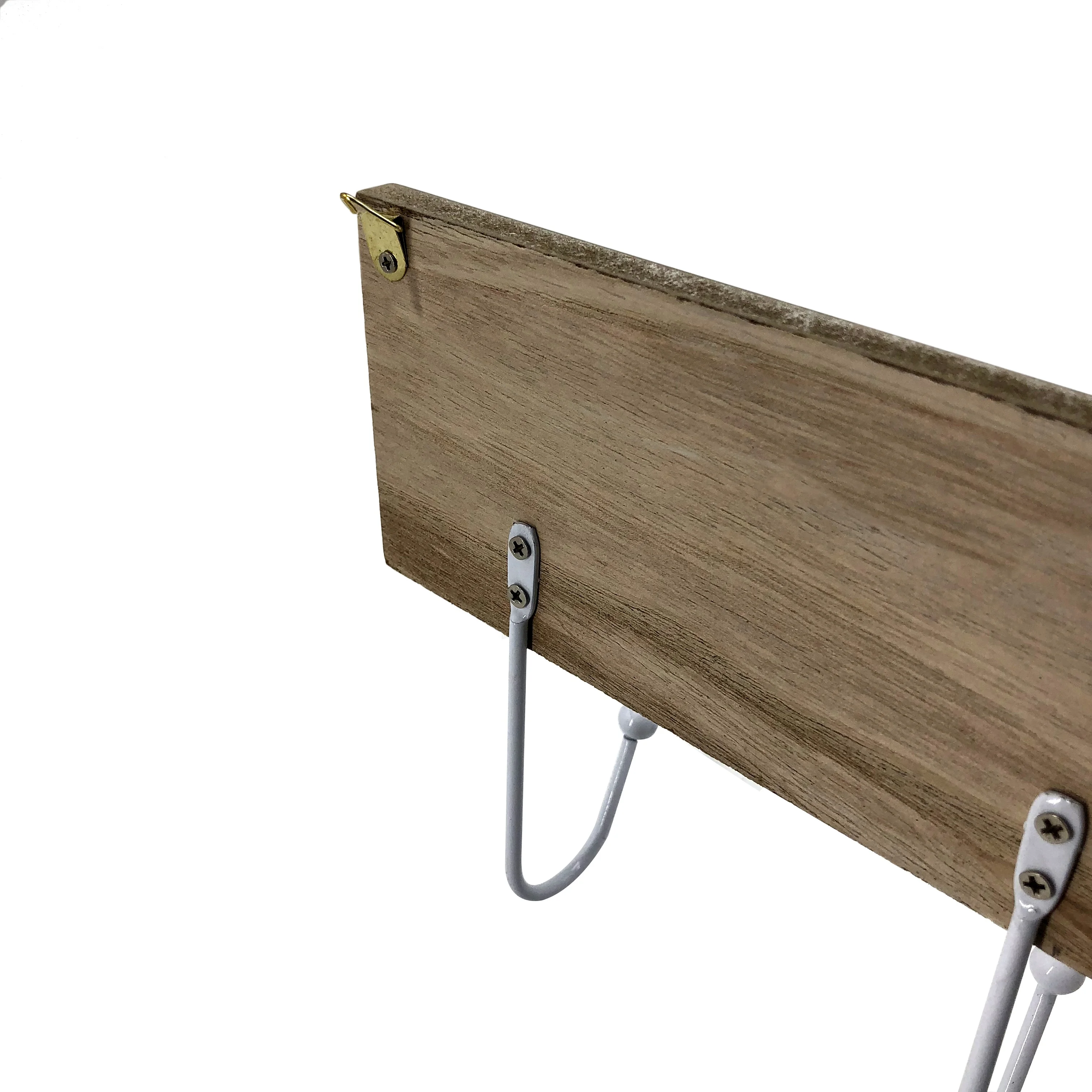 Wholesale Whitewash Decorative Kitchen Kids Hanging Wall Mount Storage Home Decor Wooden Hangers Clothes Metal Hook