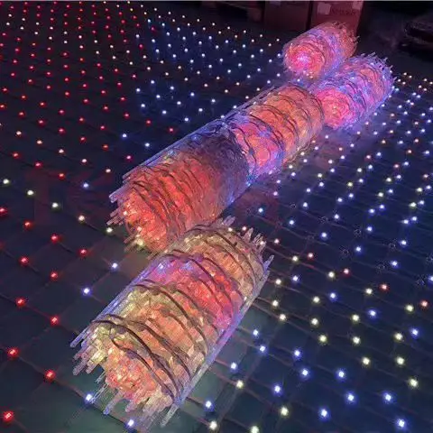 P150  Lightweight Net Flexible Pixel Led Mesh Curtain Display Transparent Led Screen Outdoor Waterproof Grid Screen