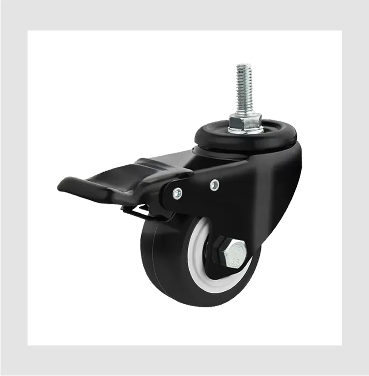 furniture caster wheel stem caster with brake 40/50/63/75/100/125 mm PVC caster wheel manufacturer for office chair