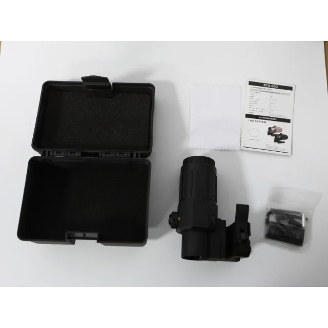 G33 3X Magnifier with Flip-to-Side Quick Detachable QD Mount for Holographic 558 Red Dot Sight Sight Scope