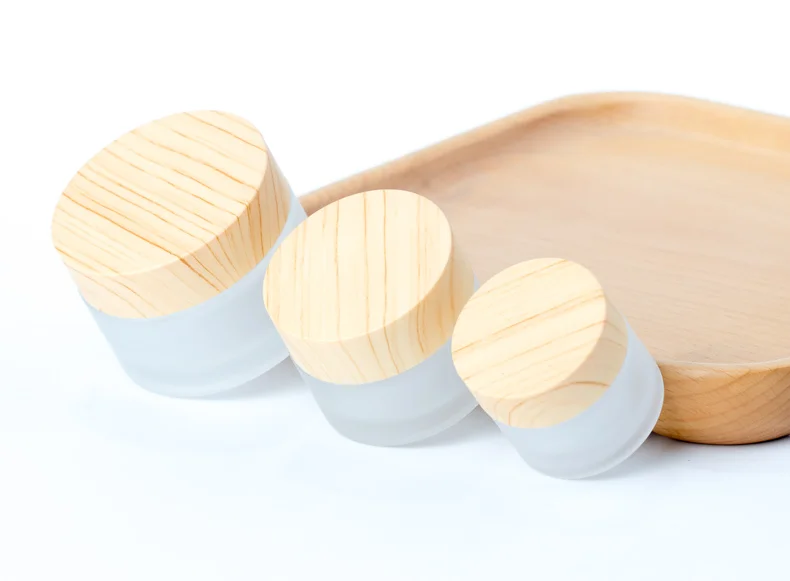 Custom logo 150g 250g 500g amber frosted 50g plastic body butter cosmetic cream jar with bamboo lid