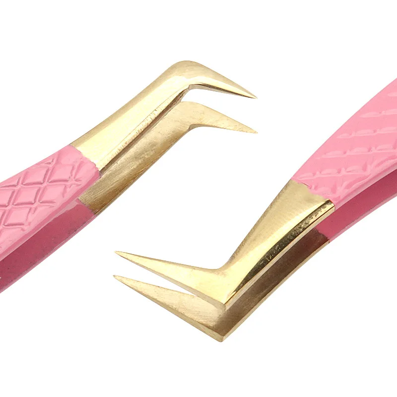 Fiber Tip Tweezers For Lash Extension Supplies 90 Degree Tweezer Fiber Tip Eyelash Tweezers