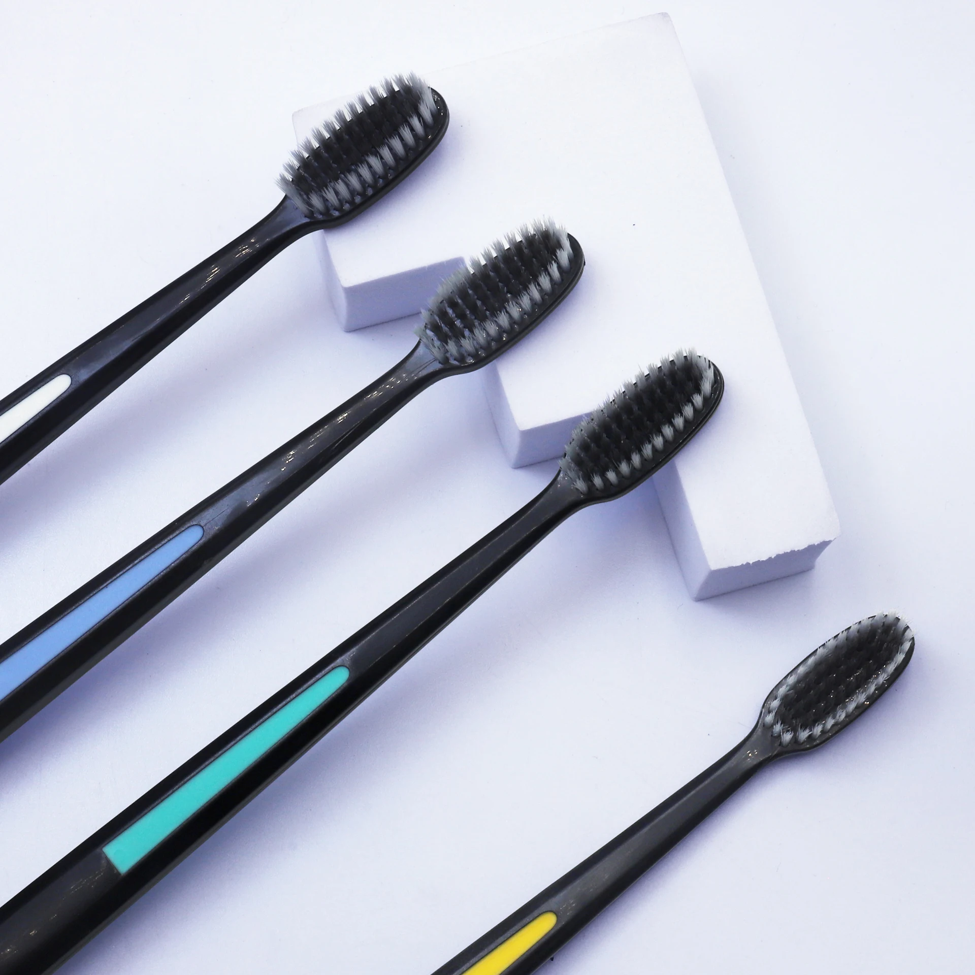 Single bamboo charcoal filament soft toothbrush for adults