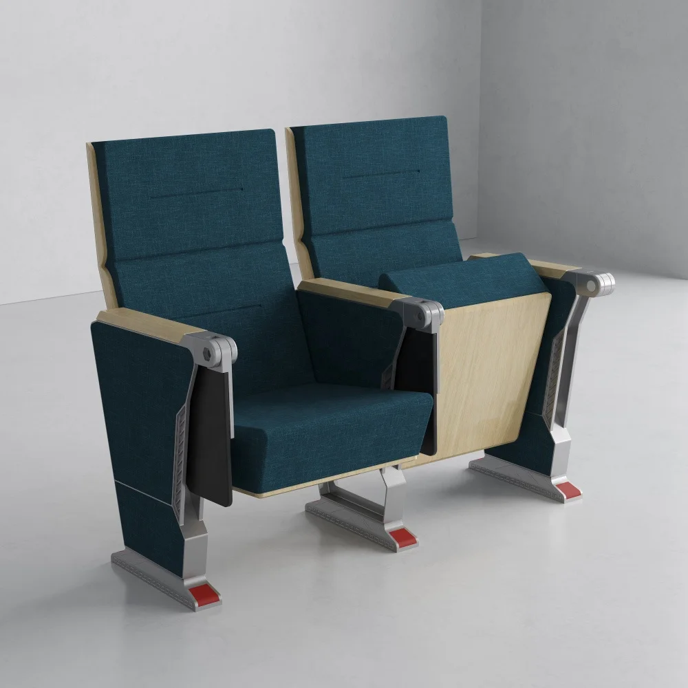 Meeting Room Conference Armrests Cinema Theater Seat Folding Movable Conference Fabric School Lecture Hall Auditorium Chair
