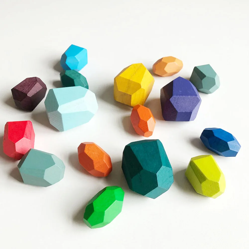 Montessori Educational Toys Children Early Education Toys Colorful Wooden building blocks Stacking Stone Toys Manufacturers