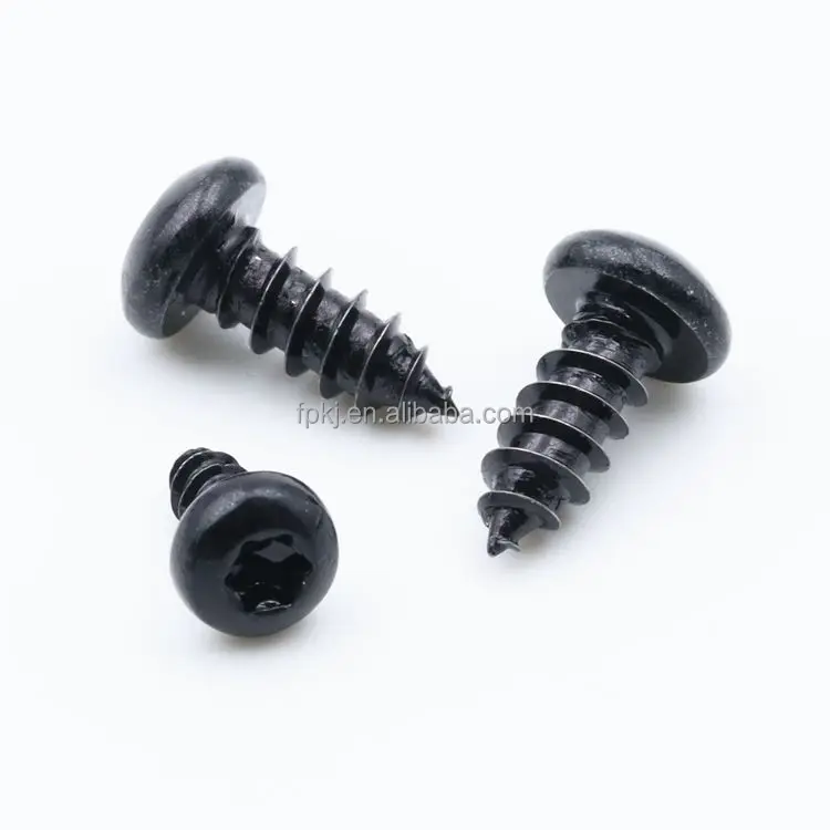 micro steel black oxide 9.9 grade 6-lobe pan head torx self tapping screw for wood