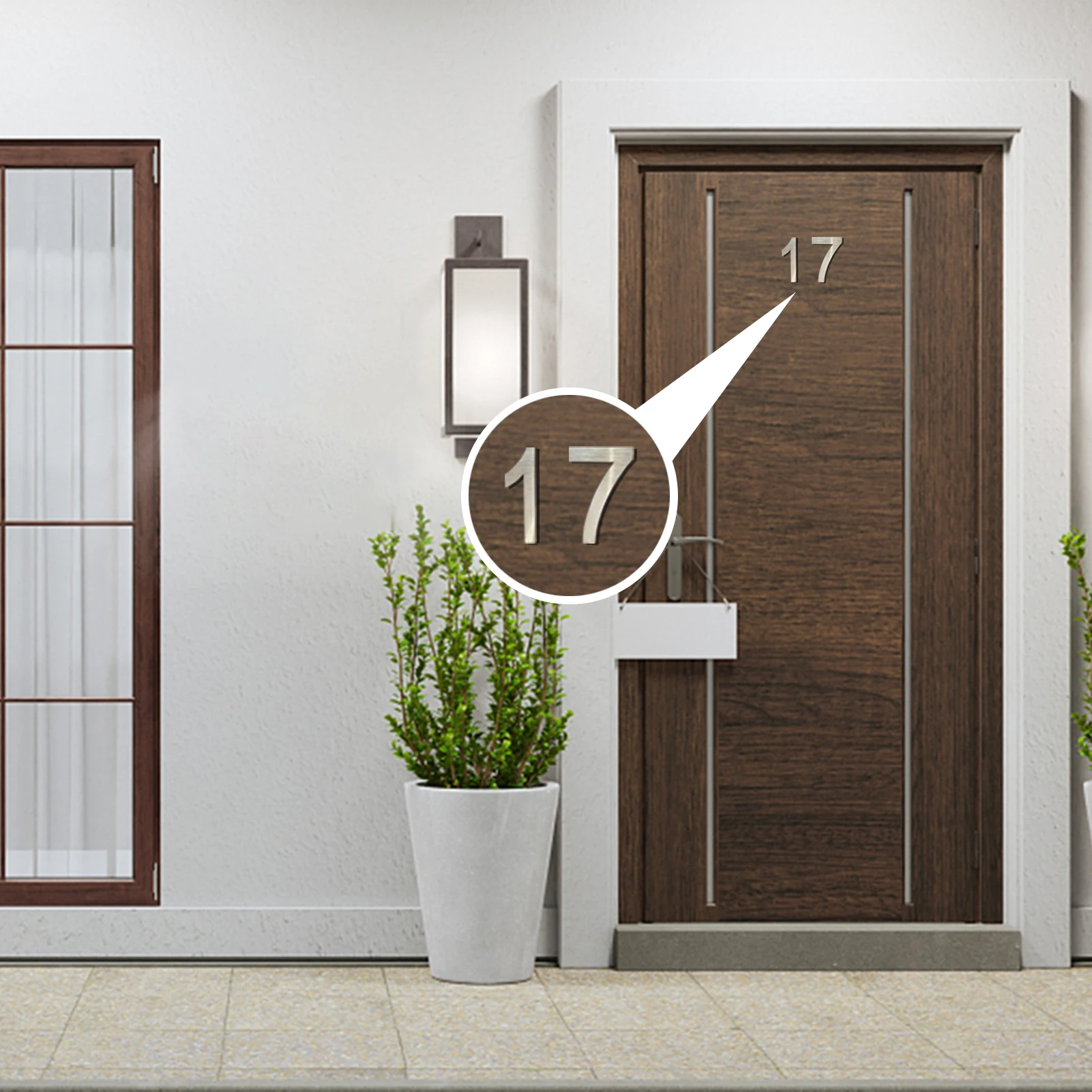 Factory price High Quality Stainless Steel House Number Modern House Number Mailbox Number 3M Double-Sided Tape Easy to Install