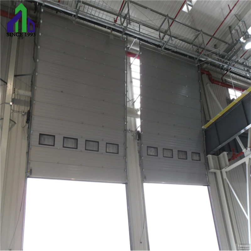 JIANDA Industrial sectional door white color high lift sliding industrial door with windows