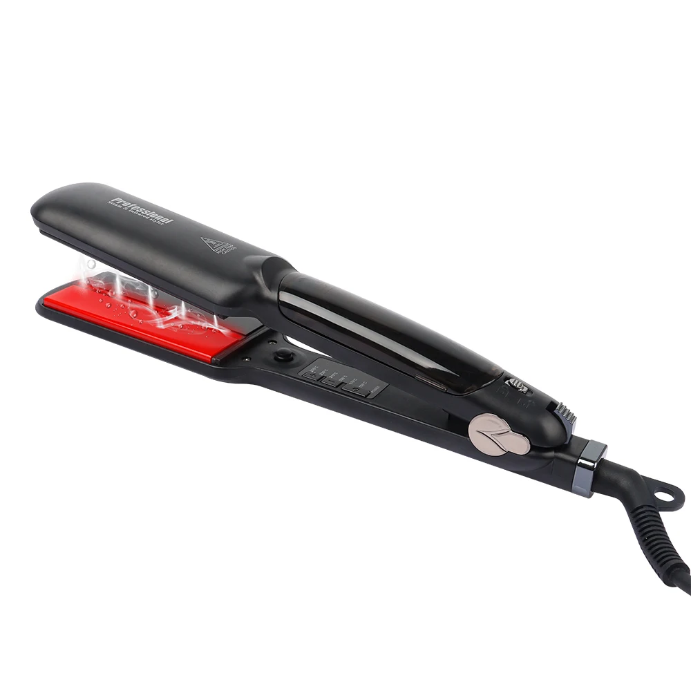 Professional Steampod Plancha Infrarojo Cabello 2 inch Wide Tourmaline Ceramic Plate Infrared Flat Iron Hair Straightener