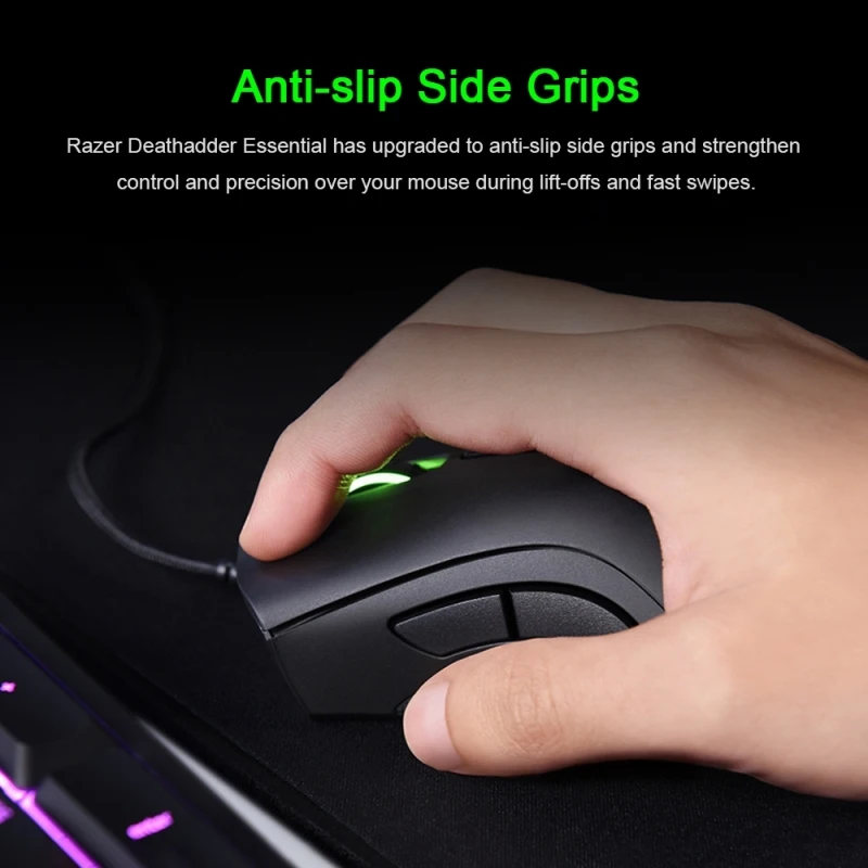 Горячая распродажа! Razer DeathAdder 6400 точек/дюйм оптический 5 программируемая проводная