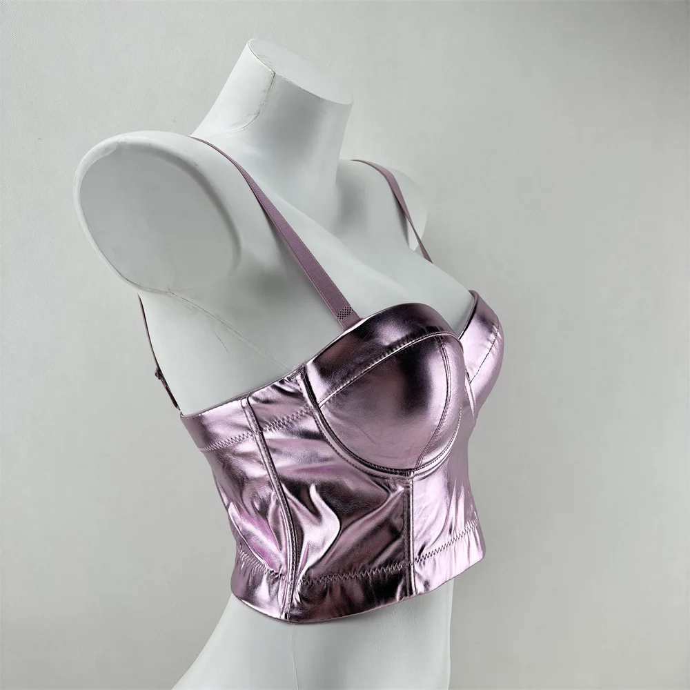 Manufactory Factory Wholesale Body Shaping PU Leather Tube Top Inner Wear Outer Wear Multi Color Bustier Corset Bra Top
