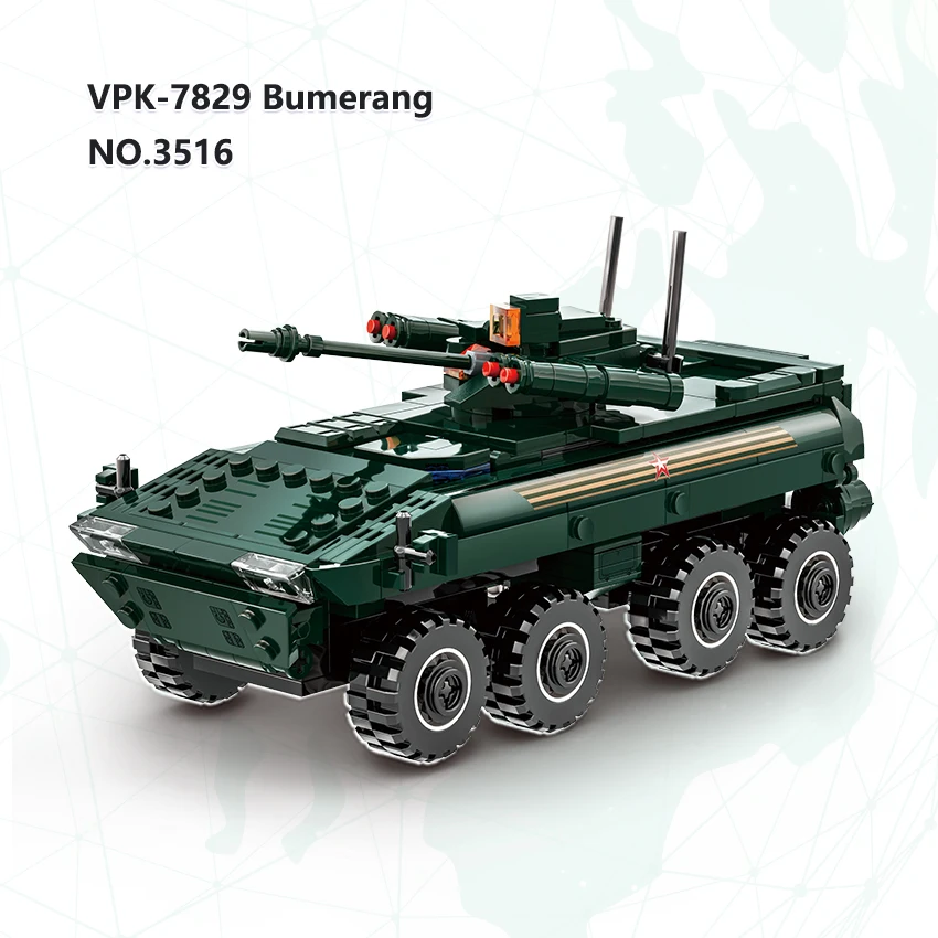 Military Series 3516 MOC Model VPK-7829 Bumerang Infantry Fighting Vehicle Block Set Kids Educational Building Block Plastic Toy