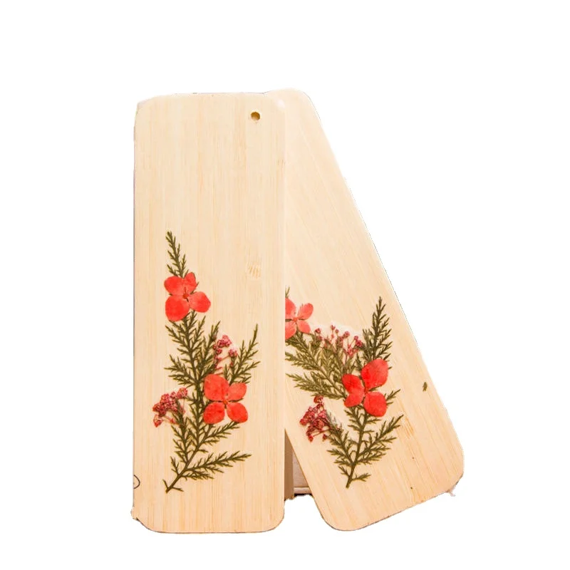 Natural Flower Wood Bookmarks Wood Bookmark Custom Craft