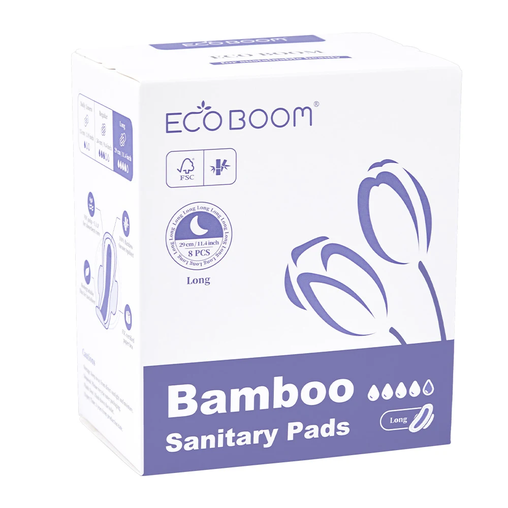 ECO BOOM bamboo sanitary pads factory nature feminine napkin procurement organic panty liner