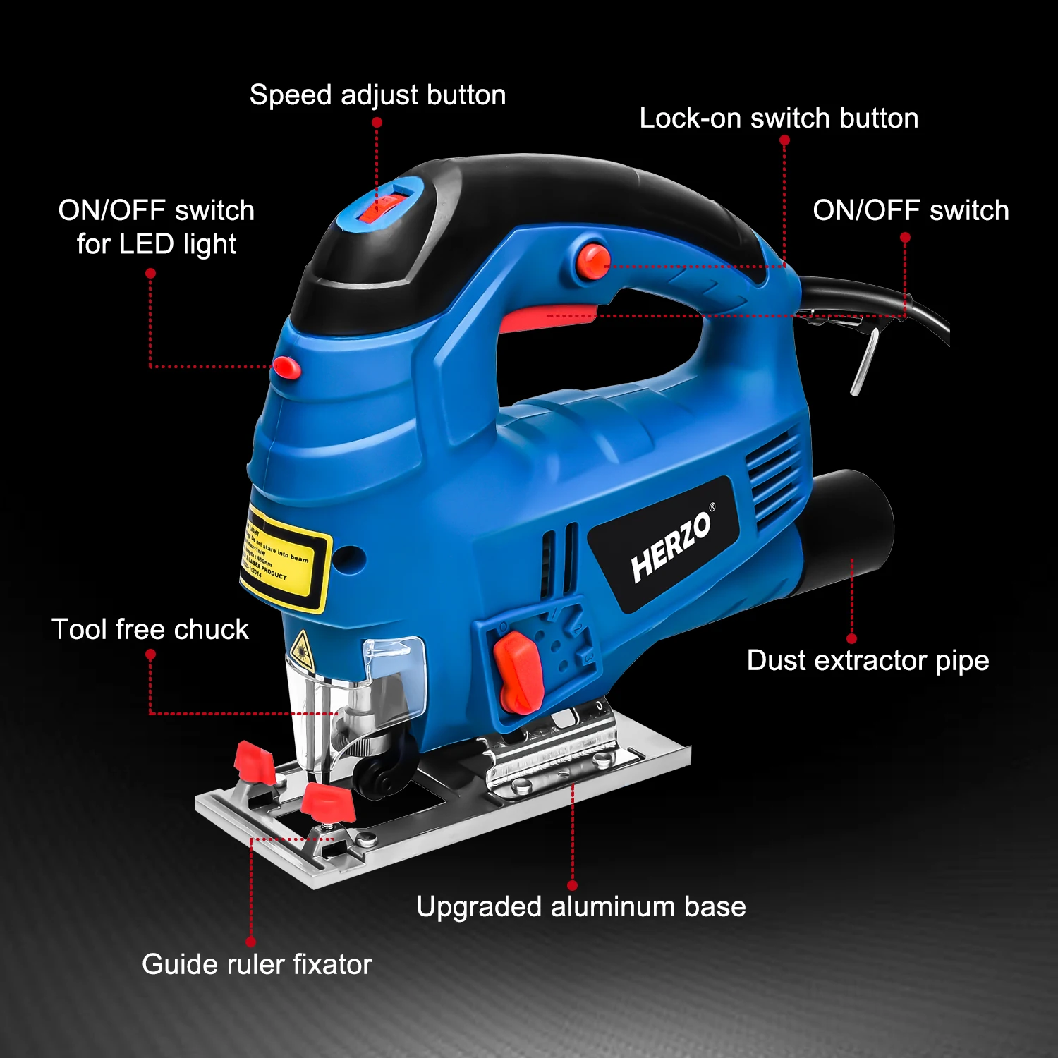 HERZO высококачественные электроинструменты 800 Вт 80 мм деревянная электрическая лобзик