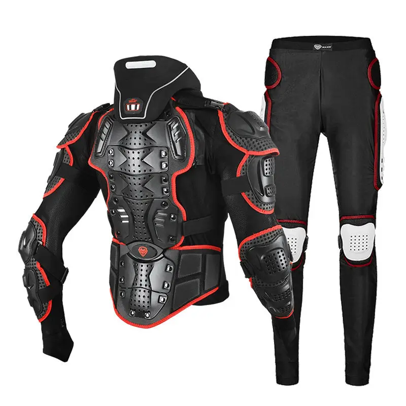 one suit of off-road riding racing motocross motorcycle riding protective vest clothing with neck armor
