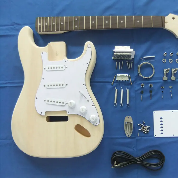 New Professional Diy Exercise Electric Guitar Making Kits Unfinished Electric Guitar Kit