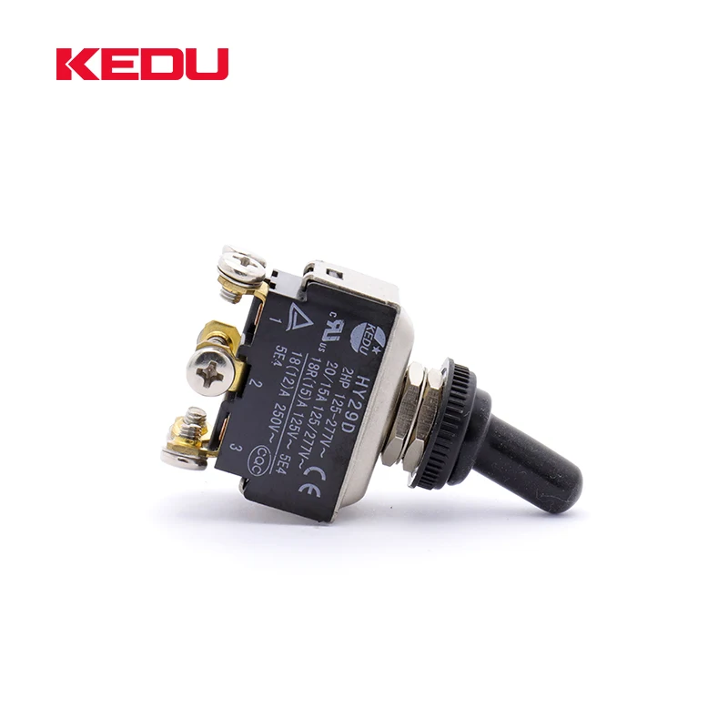 KEDU Screw Terminal Dougble Pole Double Throw Black Toggle Switch with UL TUV CE CQC Approved HY29D