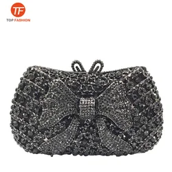 Дамские клатчи с кристаллами, вечерние сумочки, кошелек с бантом для вечеринки, выпускного вечера, свадебные сумочки