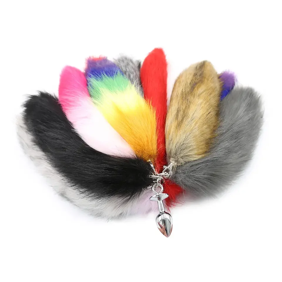 hot sales product Rainbow Tail - Multi-Colored Anal Plug with Soft Cat Tail Plug Anal Extreme