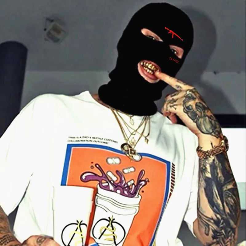 Custom Design Embroidery Logo Balaclava Motorcycle 3 Hole Full Face Knit Ski Mak Beanie