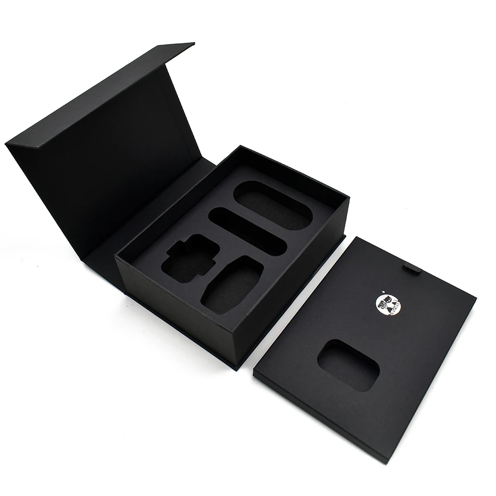 High-End Luxury Magnet Black EVA Foam Insert Gift Packaging Book Boxes for Smart Electronics
