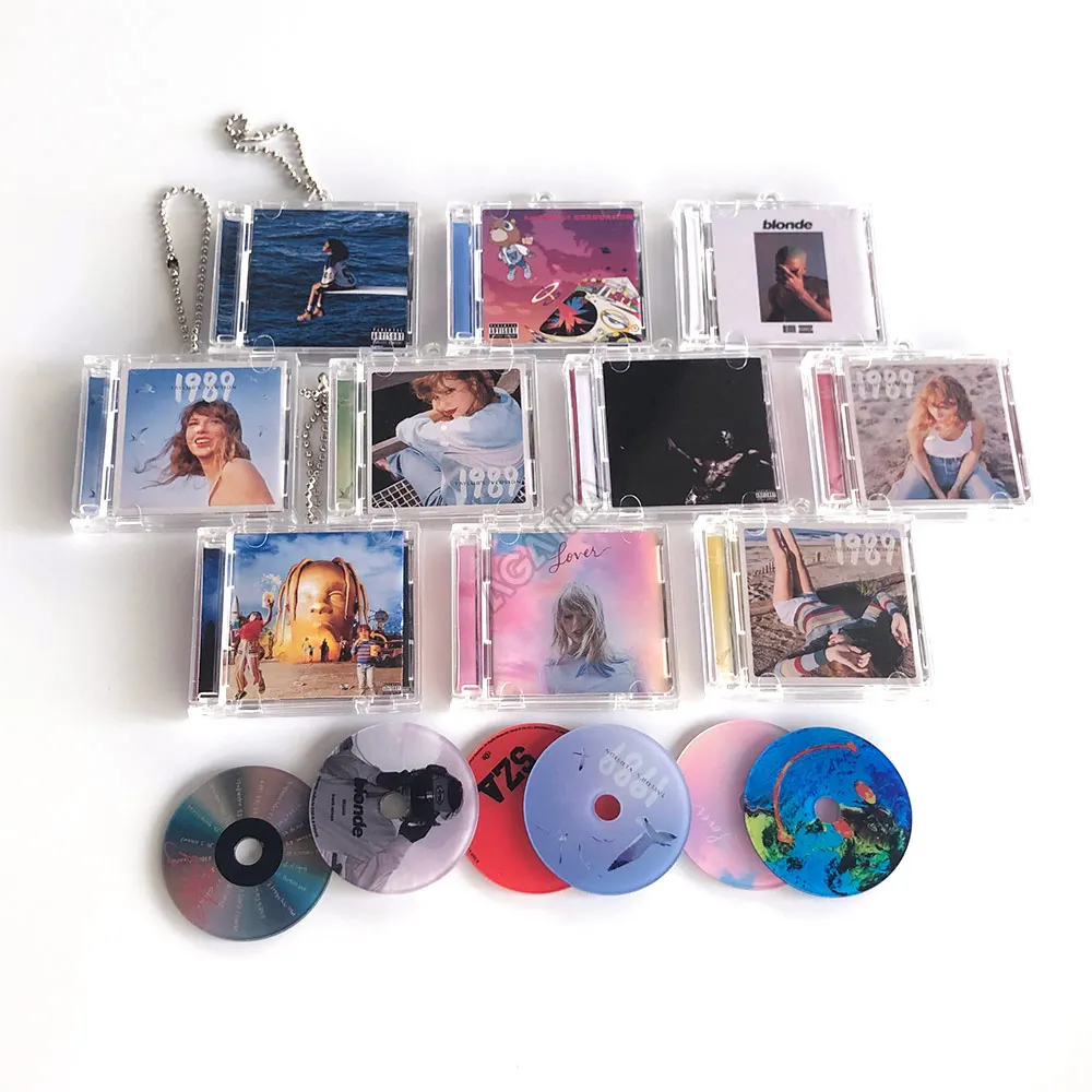 DIY крышка cd брелок держатель для ключей диск dvd jewel box чехол qr оптовая продажа акриловый пустой альбом nfc изготовленный на заказ мини