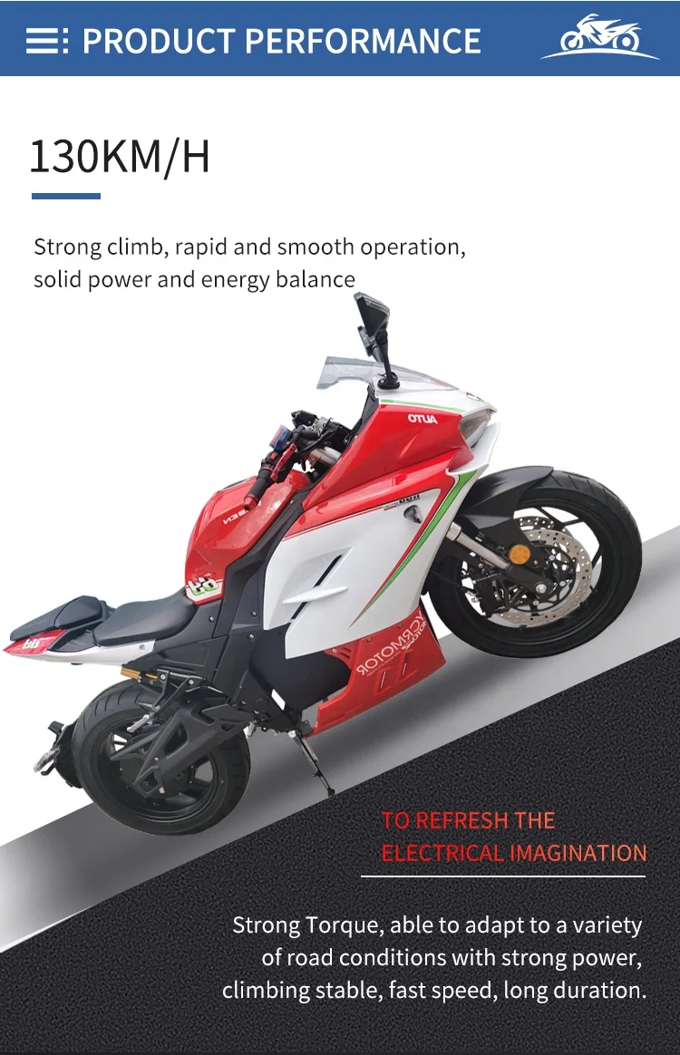 
Chinese Chopper Motorcycle High Speed Offroad Motorcycles 72V Adult Electric Bike 