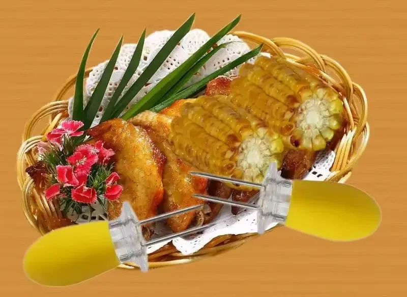Прямая поставка с завода блокирующий держатель для кукурузных початков фруктов шпажки вилки инструменты барбекю держатели сладкой кукурузы