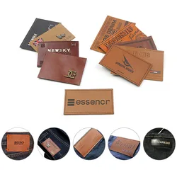 Wholesale good price custom logo soft leather jeans leather custom PU patches labels for clothing
