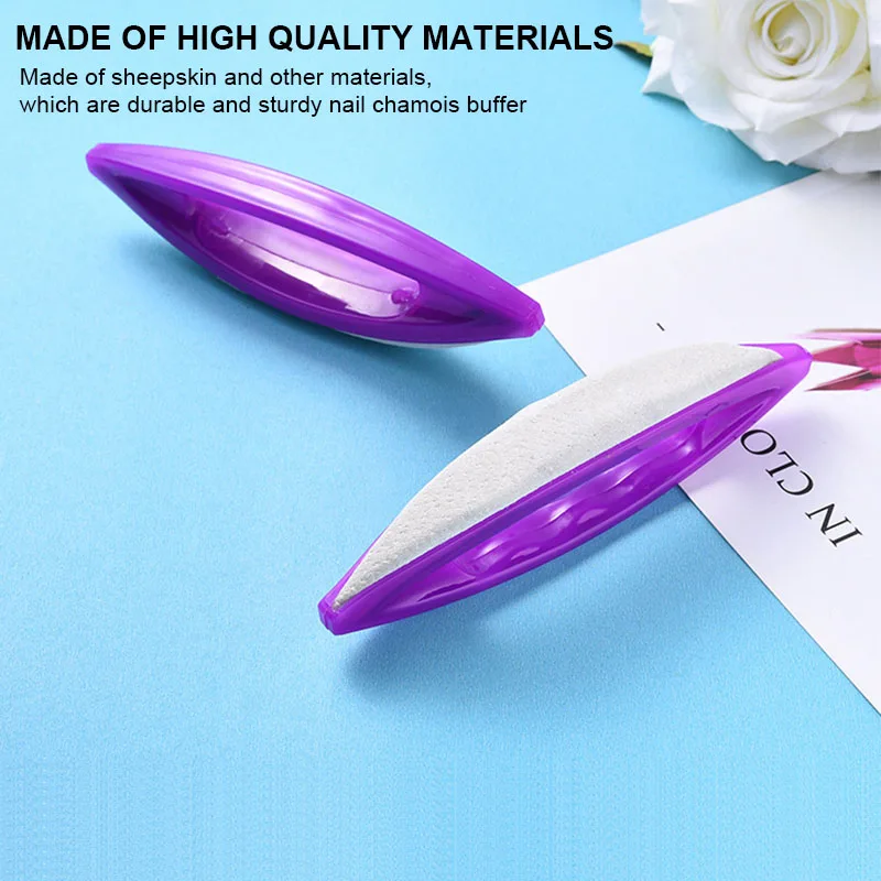High Quality Manicure Care Art Tools Sheep Leather Chamois Nail Polish Buffer File for Nails Wax Cream