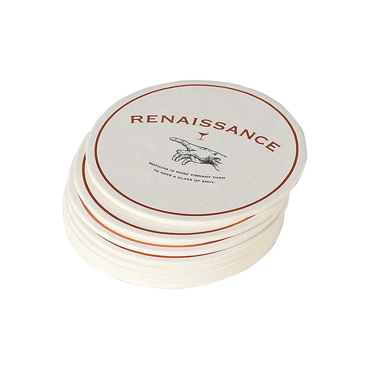 
Eco-Friendly Custom logo Advertising Table Use Blank Natural Water absorption Paper Coaster 