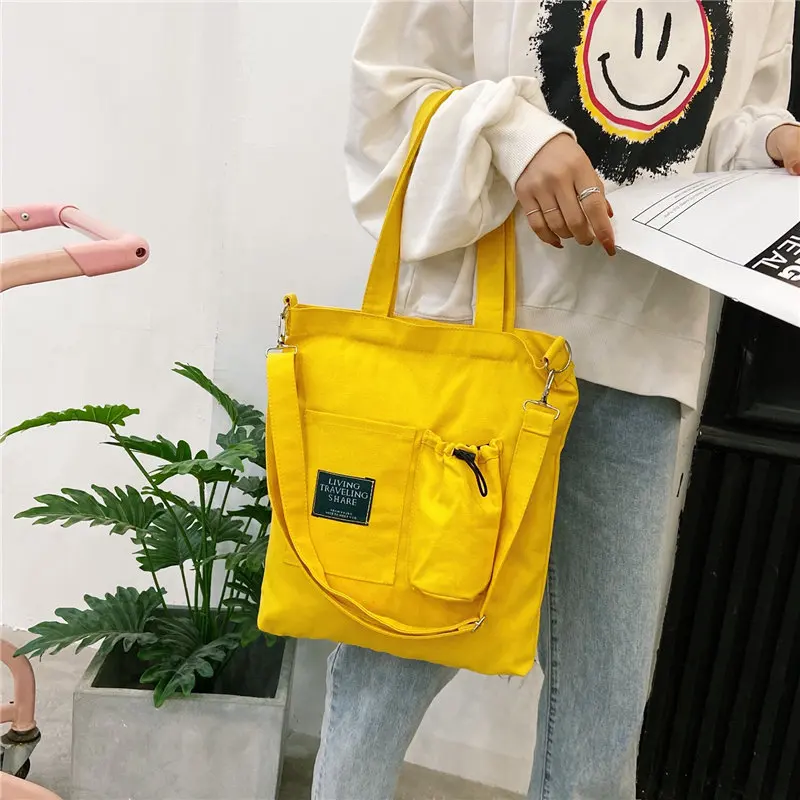 Spot Can Be Customized Multifunctional Canvas Bag Girls Shoulder Messenger Daily Necessities Storage Bag Wholesale YF039